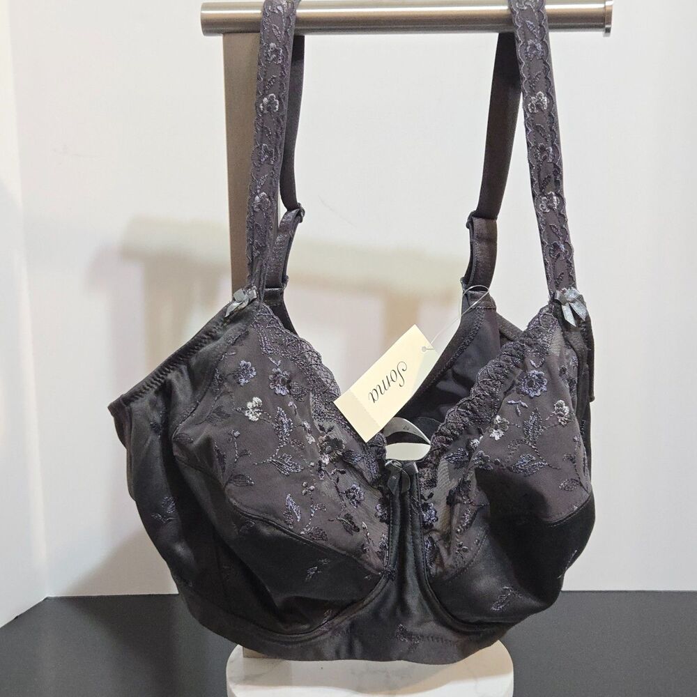 Anita Care 5723X Ella Wireless Mastectomy Bra 42C Nine Iron Dark‎ Gray Soft cup